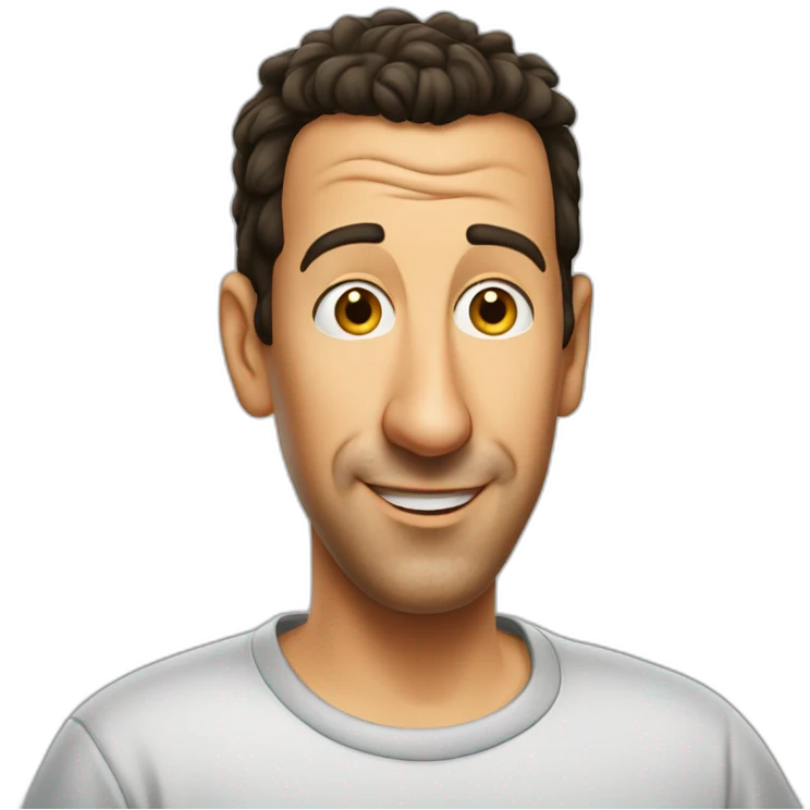 actor adam sandler cartoon wearing tee emoji