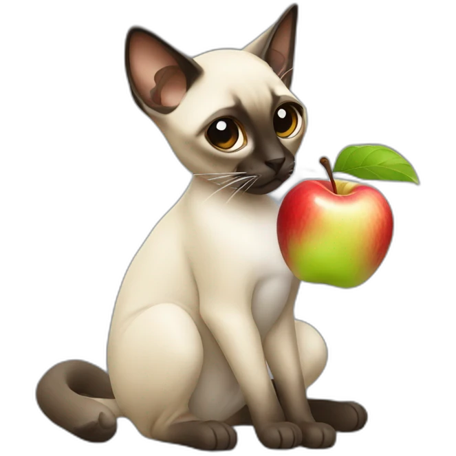 siamese eating apple emoji