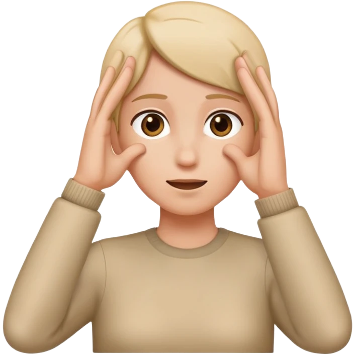 using whole hands to point at someone with hands vertically next to head emoji