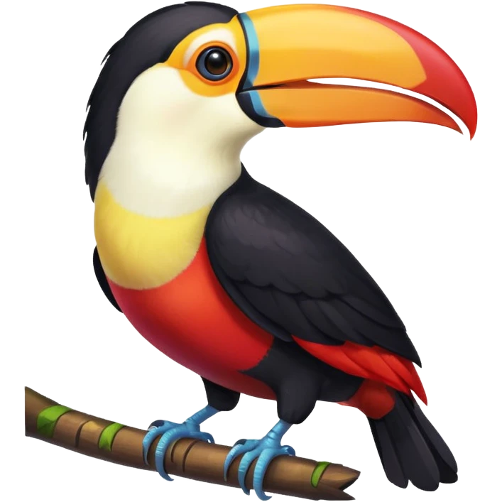 smiling toucan, vibrant colors, white background emoji