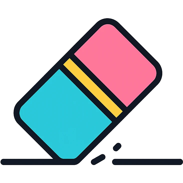 Eraser removing line on paper emoji