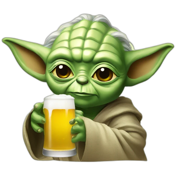 yoda drink beer emoji