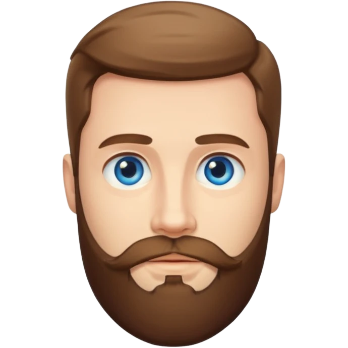 handsome man beard no moustache emoji