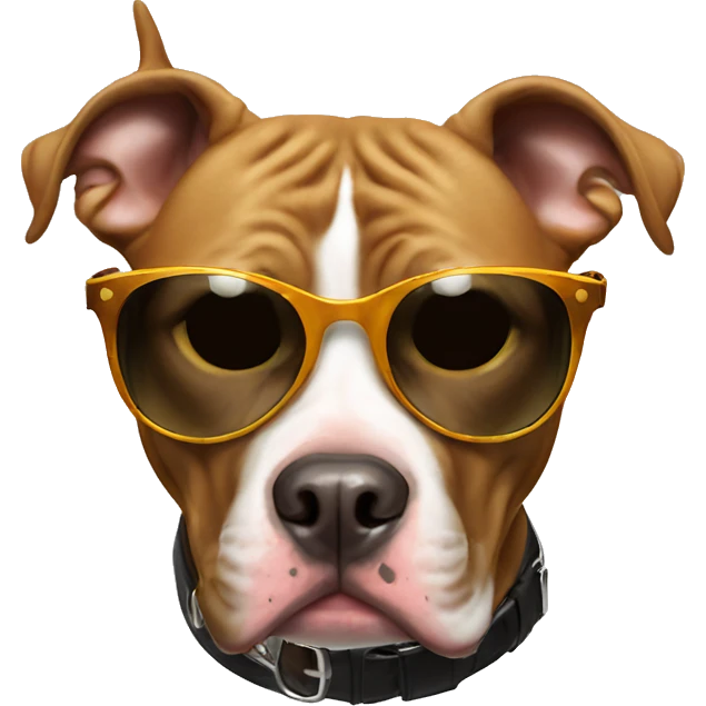 pit bull wearing sun glasses emoji