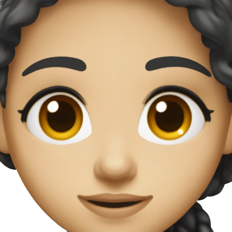 nutricionist student, woman, with black hair and brown eyes, white skin  emoji