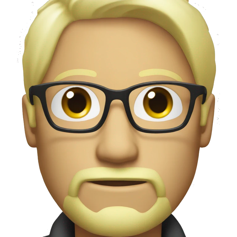 Bleach blonde Man with glasses and beard emoji