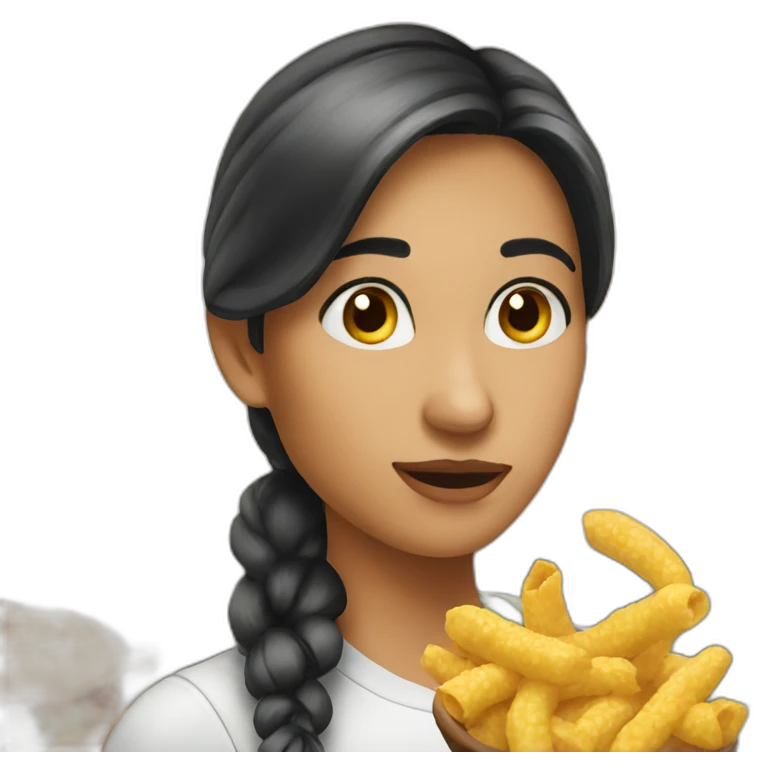 Beauty looking for food emoji