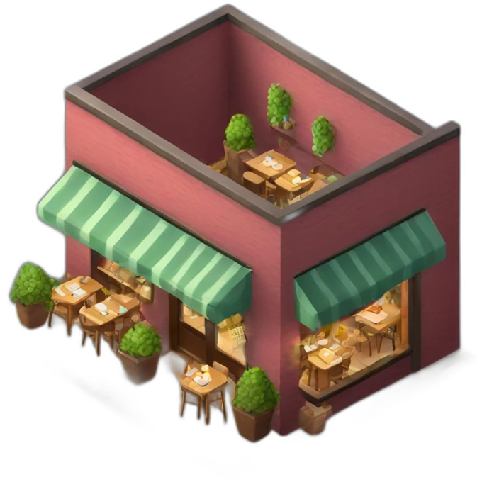 Wine cafe bar isometric emoji