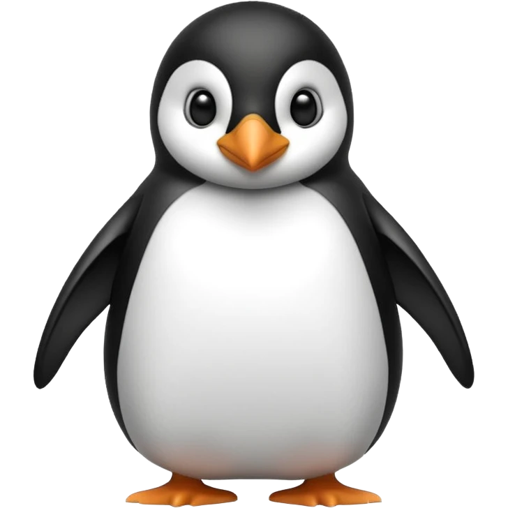 “Create a penguin character looking to the right.” emoji