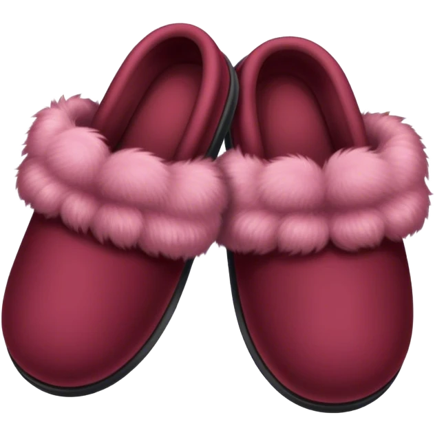 Fluffy slippers Burgundy emoji