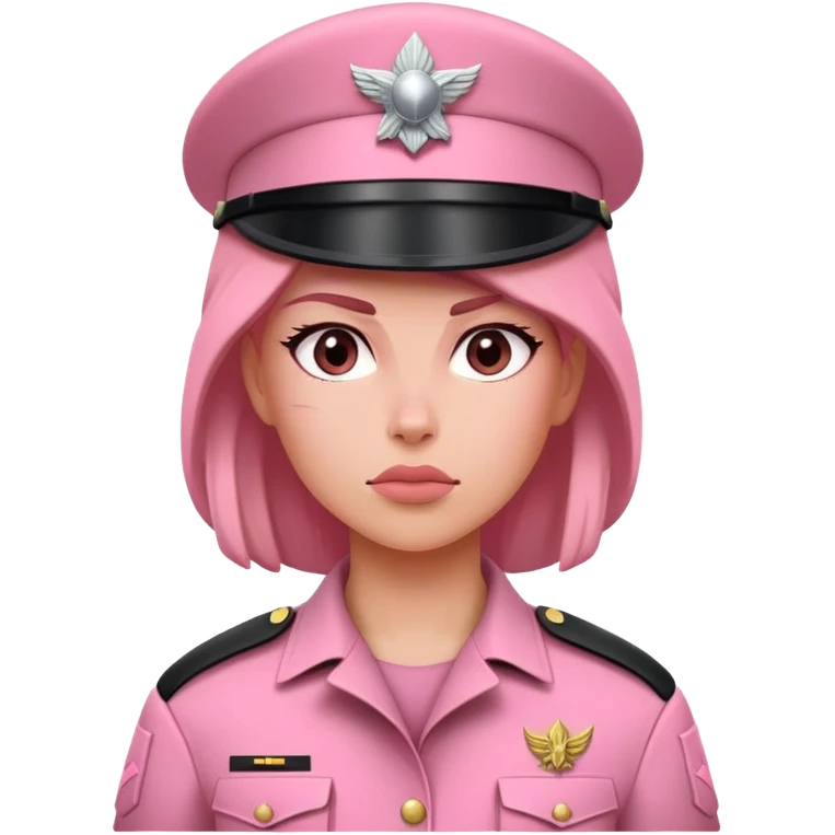 Pink red woman soldier power emoji