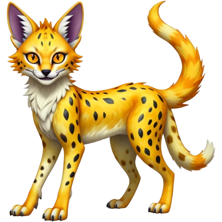 Epic Edgy Colorful ethereal eldritch Sergal-Serval-Fionbri emoji