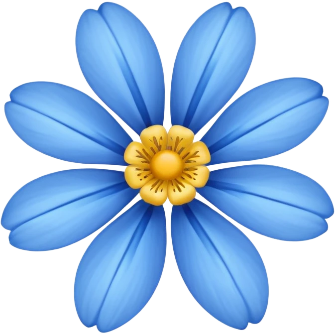 blue with yellow flower emoji
