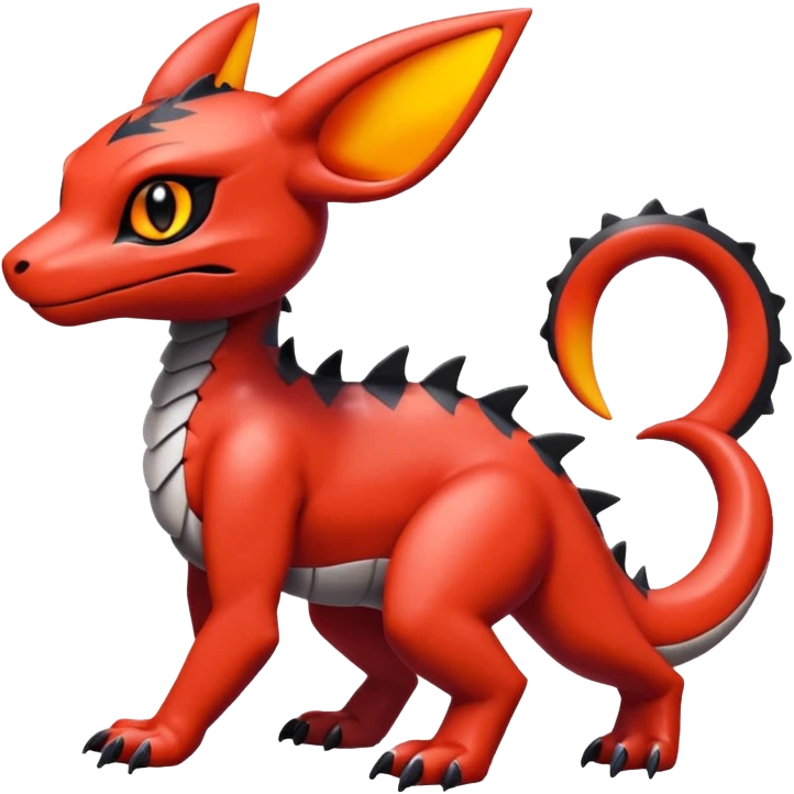 Cute Shiny Guilmon-Salandit-Umbreon-Fakémon-hybrid-creature (full body)  emoji
