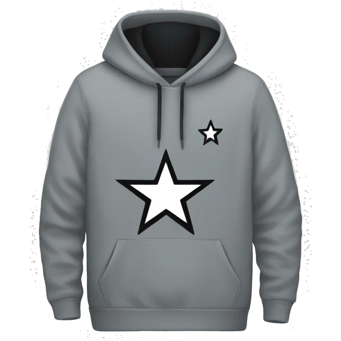 Gray Nike hoodie with a black star  emoji
