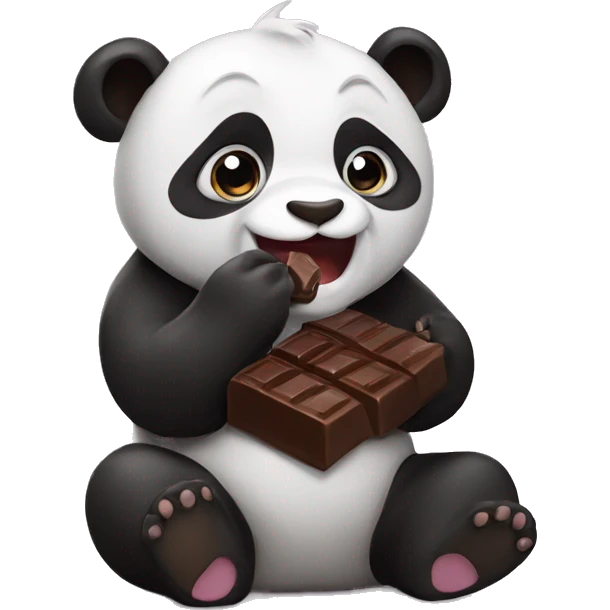 Panda eating chocolate  emoji