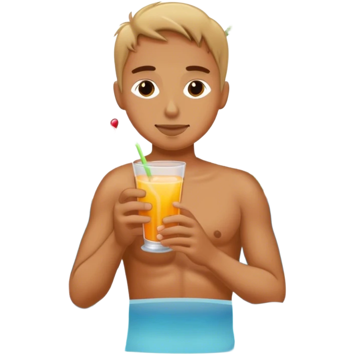 Pool day with tropical drinks emoji