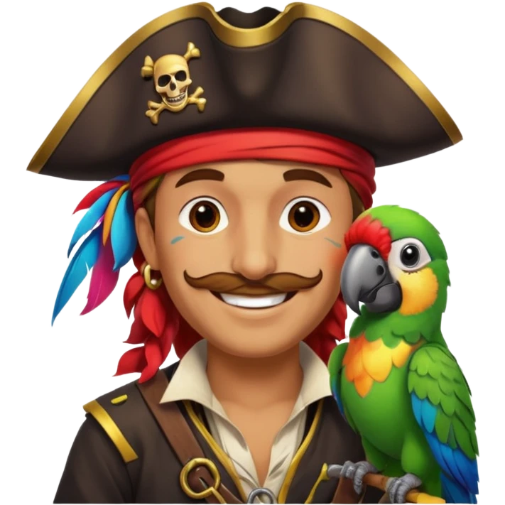 pirate and parrot emoji