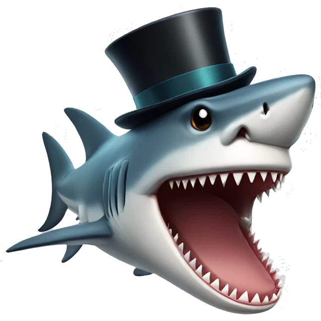 shark with tophat emoji