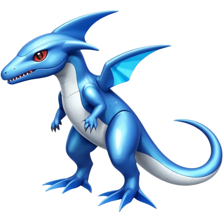 Shiny Glossy Oily Futuristic Latios-Gabite-Amaura-Salandit-Helioptile-fusion (full body) emoji