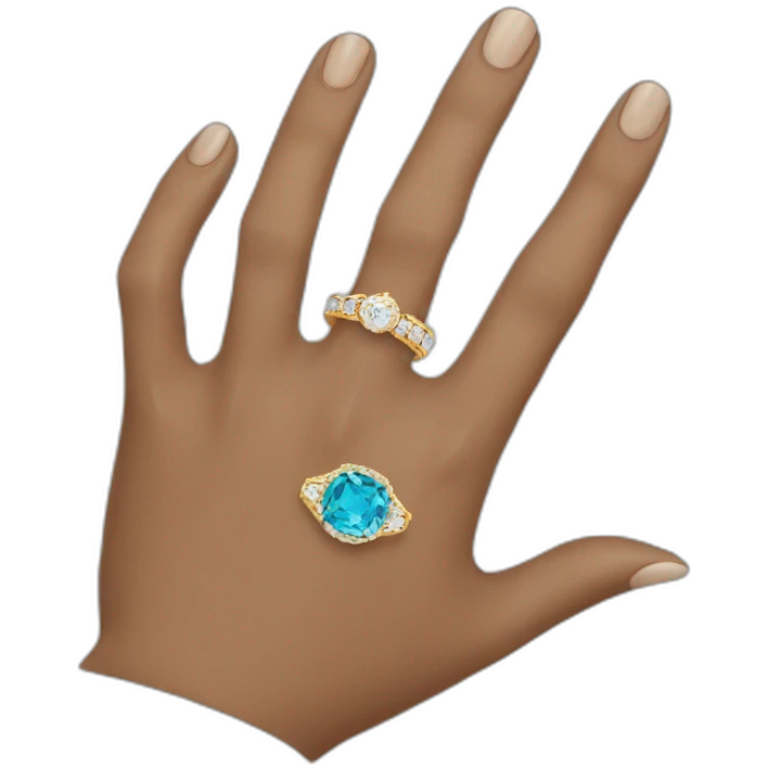 women shows a ring emoji