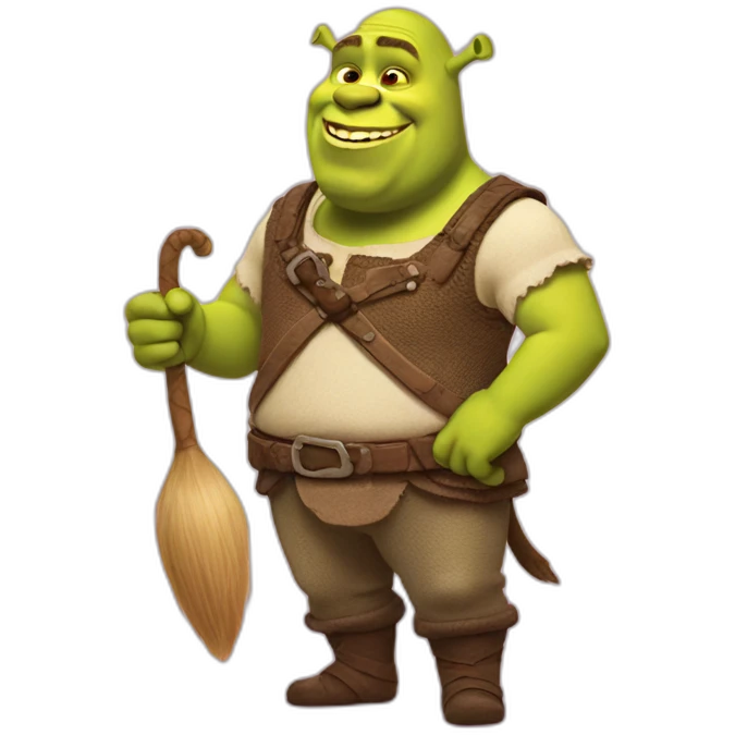 Shrek with mousse tail emoji
