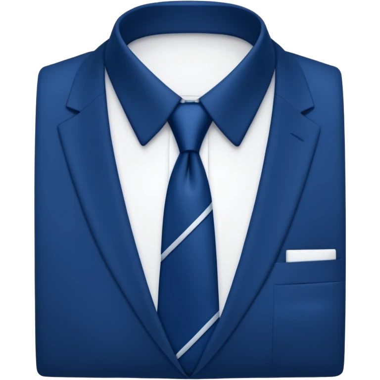 men's blue tie on white shirt, minimalism, no emojis or faces, iOS emoji style emoji