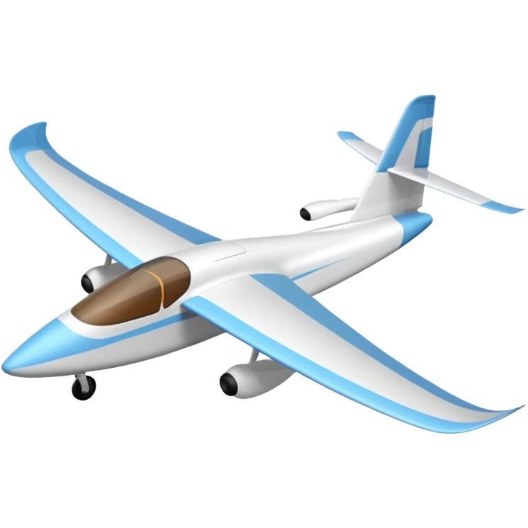 glider, large wingspan, white, 1 seat, no engine, no landing gear emoji