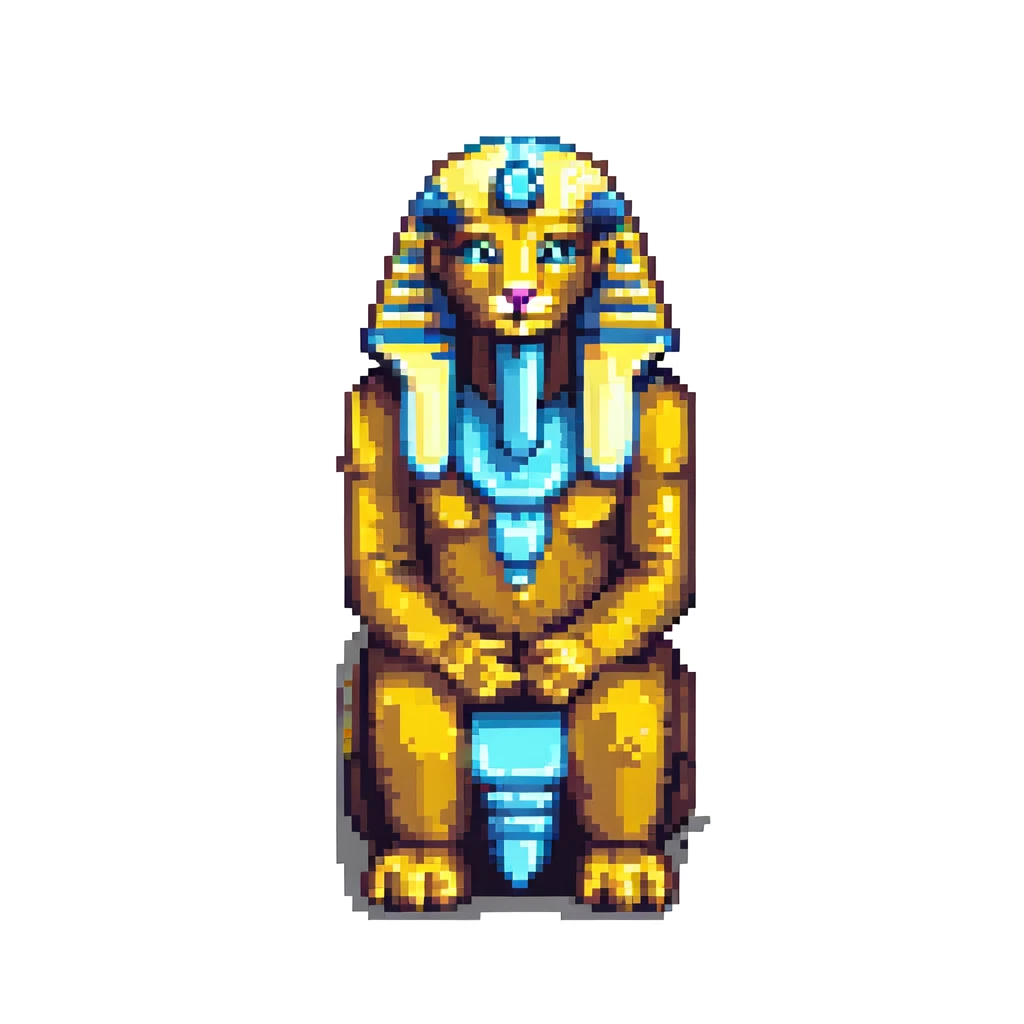 ancient sphinx, pixel art style emoji