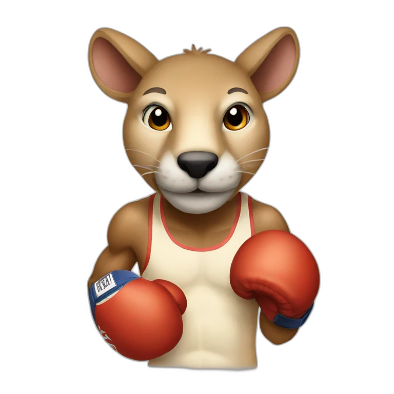 Kangourou boxeur emoji