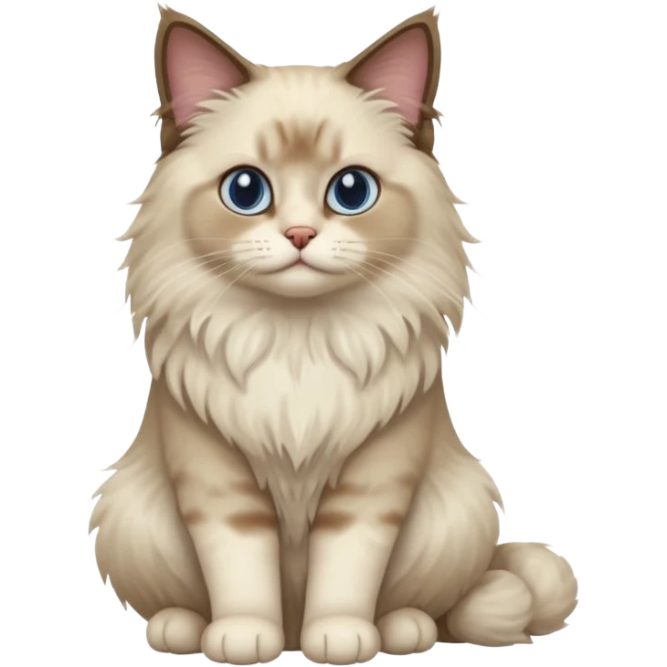Ragdoll cat sitting full body emoji