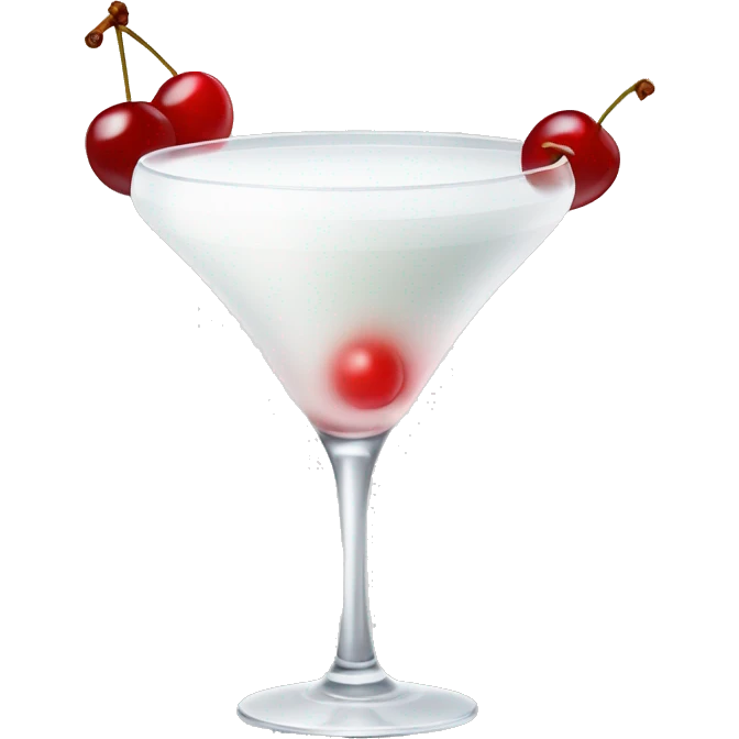 white cocktail with cherry emoji