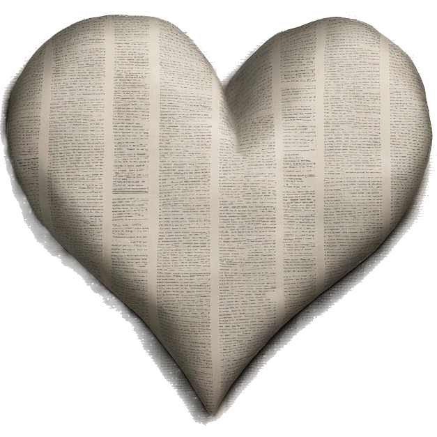 newspaper print heart emoji