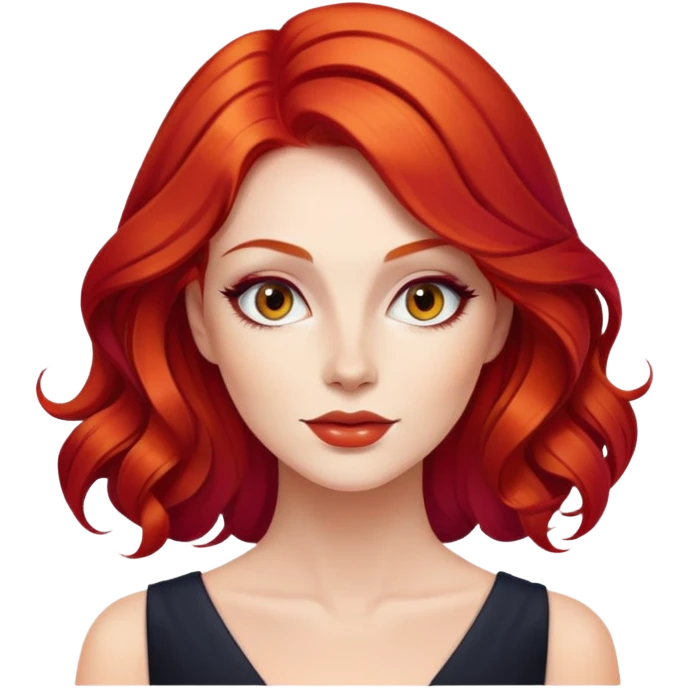 beautiful woman with vibrant red hair styled elegantly emoji