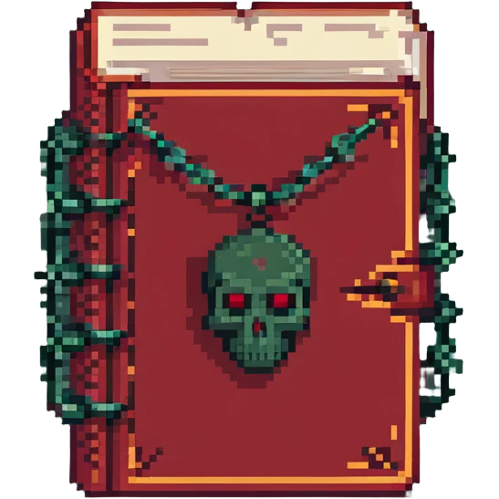 red cursed book with chains emoji