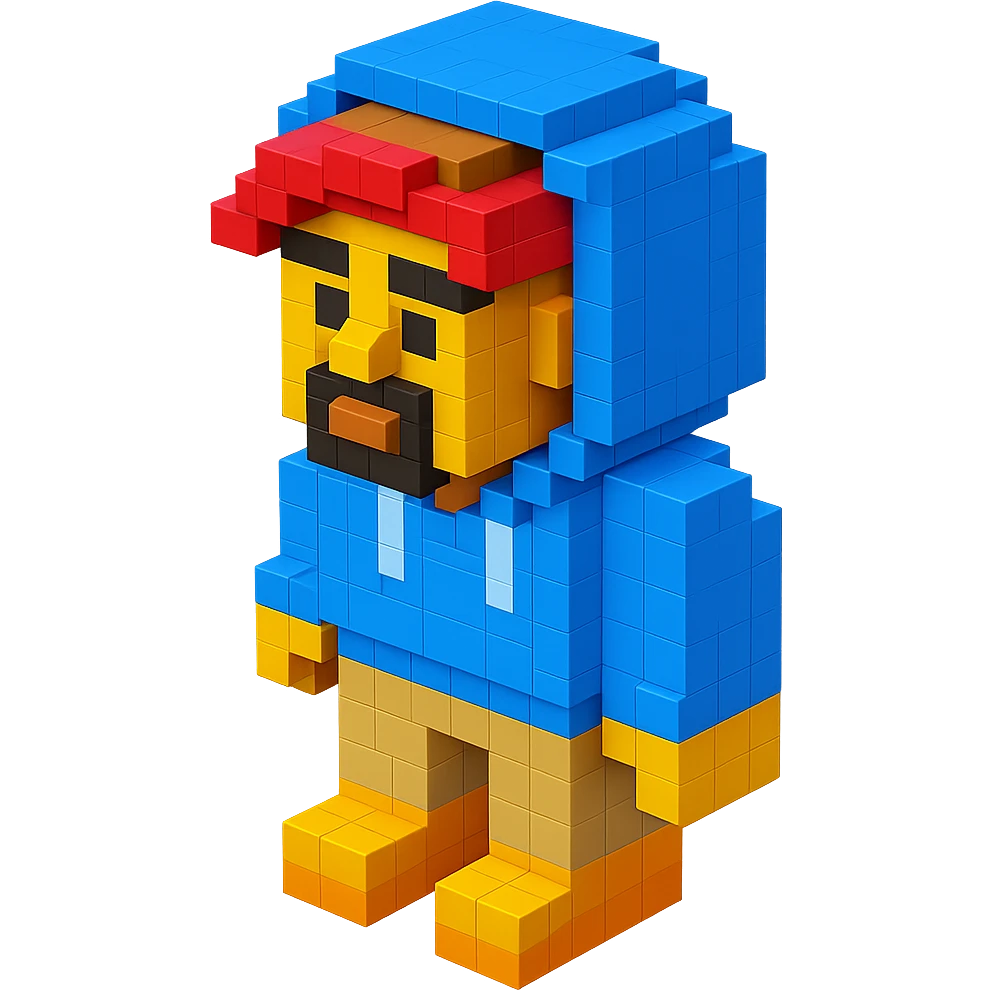 Lego version of 2Pac wearing a hoodie emoji