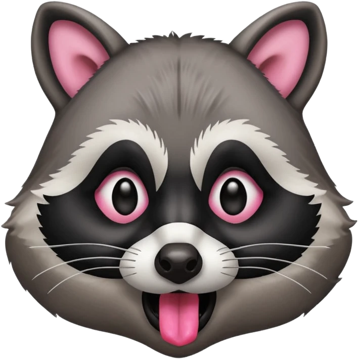 a raccoon with its tongue out emoji
