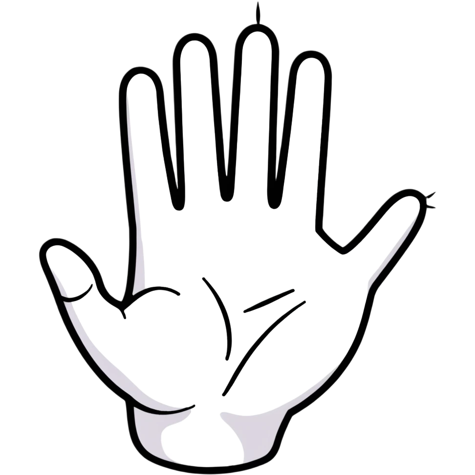 handprint with sparkles symbolizing teesür emoji