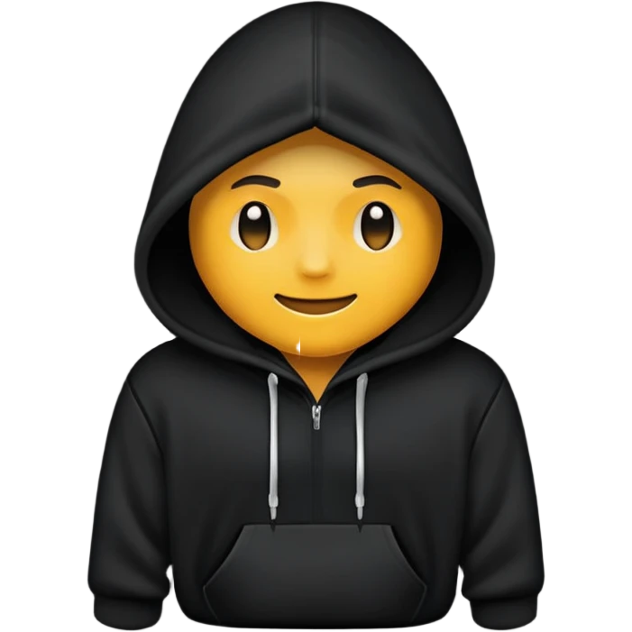 blank black hoodie emoji