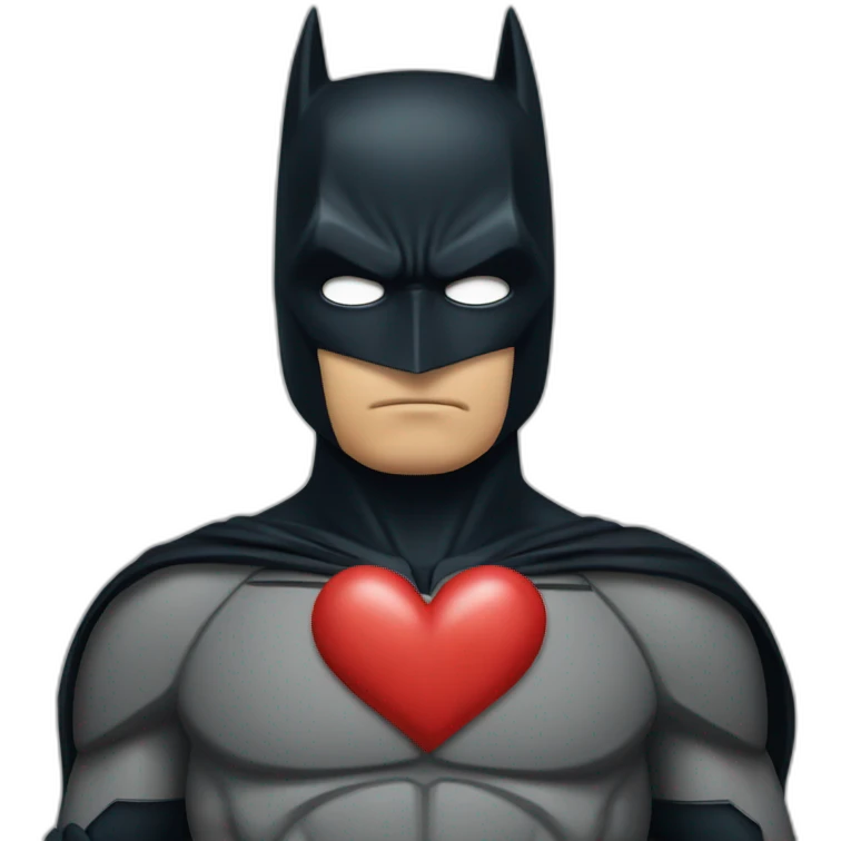 Batman send a kiss with a heart emoji