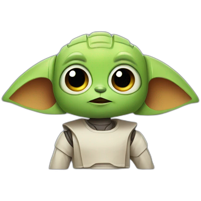 cute robot with yoda ears emoji
