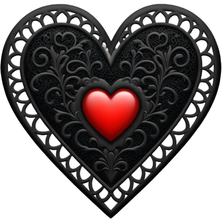 heart with gothic black lace emoji