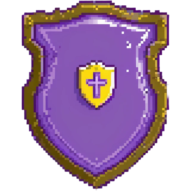 Purple shield with </> code symbols on it emoji