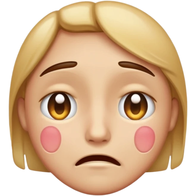 so like a sad face 🥺 and mix of this☺️ and this😔, like someone is sad because you ignore them but they have that cute smiley face with watery but not watery eyes and you cant say no to them, but make it classic emoji not woman or man emoji emoji