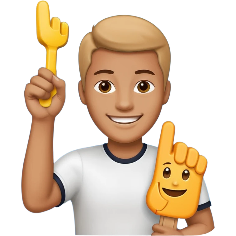 Fan with Foam Finger emoji