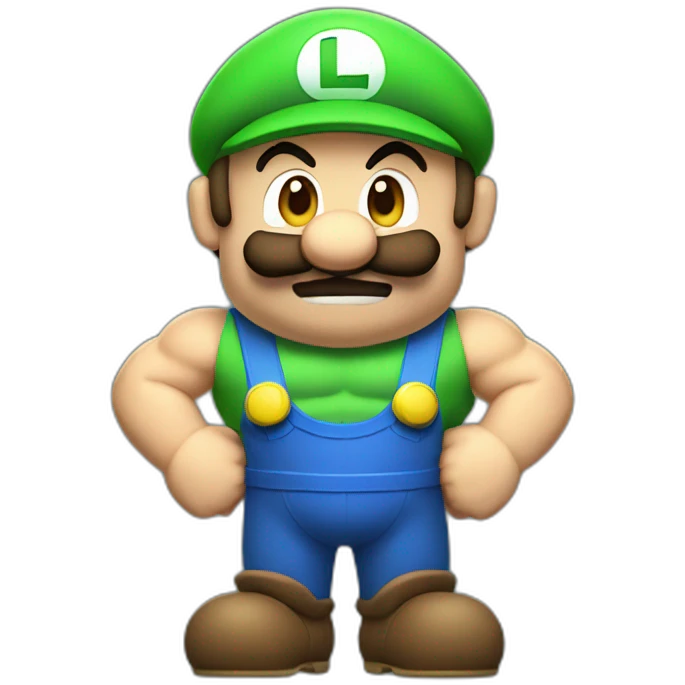 Luigi with muscles emoji