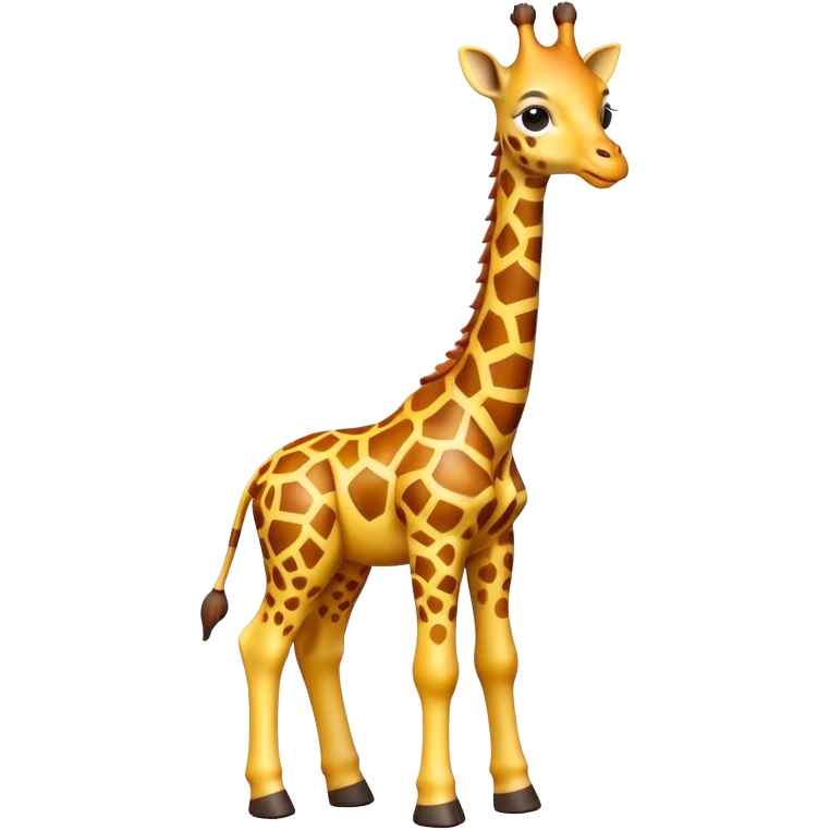 Isolated, breathtakingly vivid and intricately detailed digital illustration of the most incredibly adorable spotted baby giraffe figurine imaginable, toy style. emoji