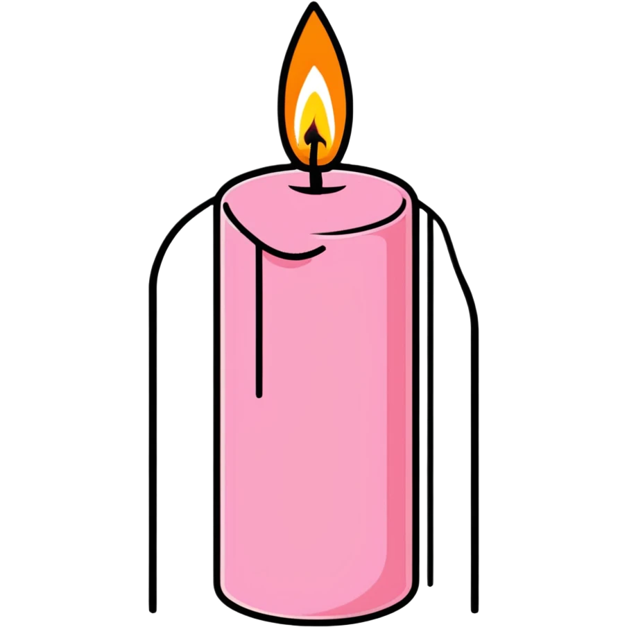 pink pastel candle minimal and cute emoji