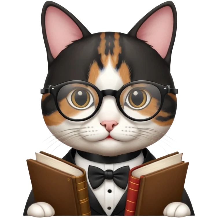 Travelling studious cat emoji