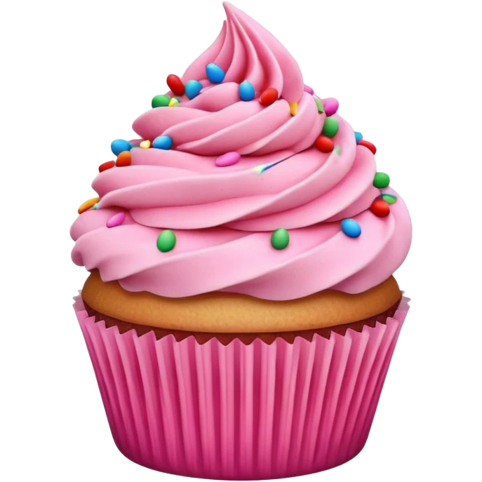 Cupcake with pink icing emoji